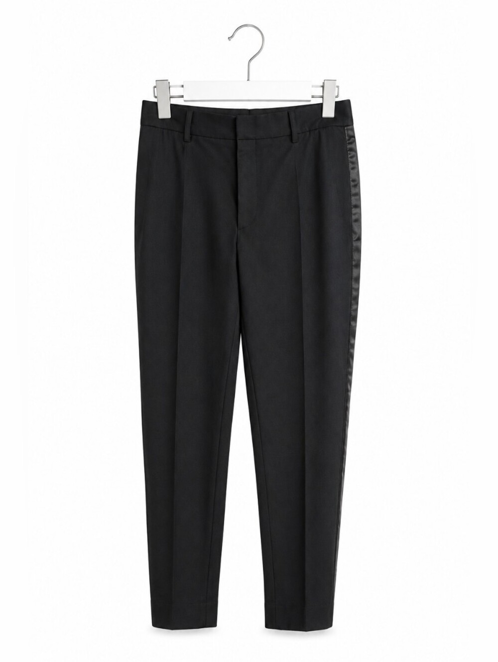 River Island Men's Black Tuxedo Dress Pants W30 Slim Fit Satin Side Stripe Forma